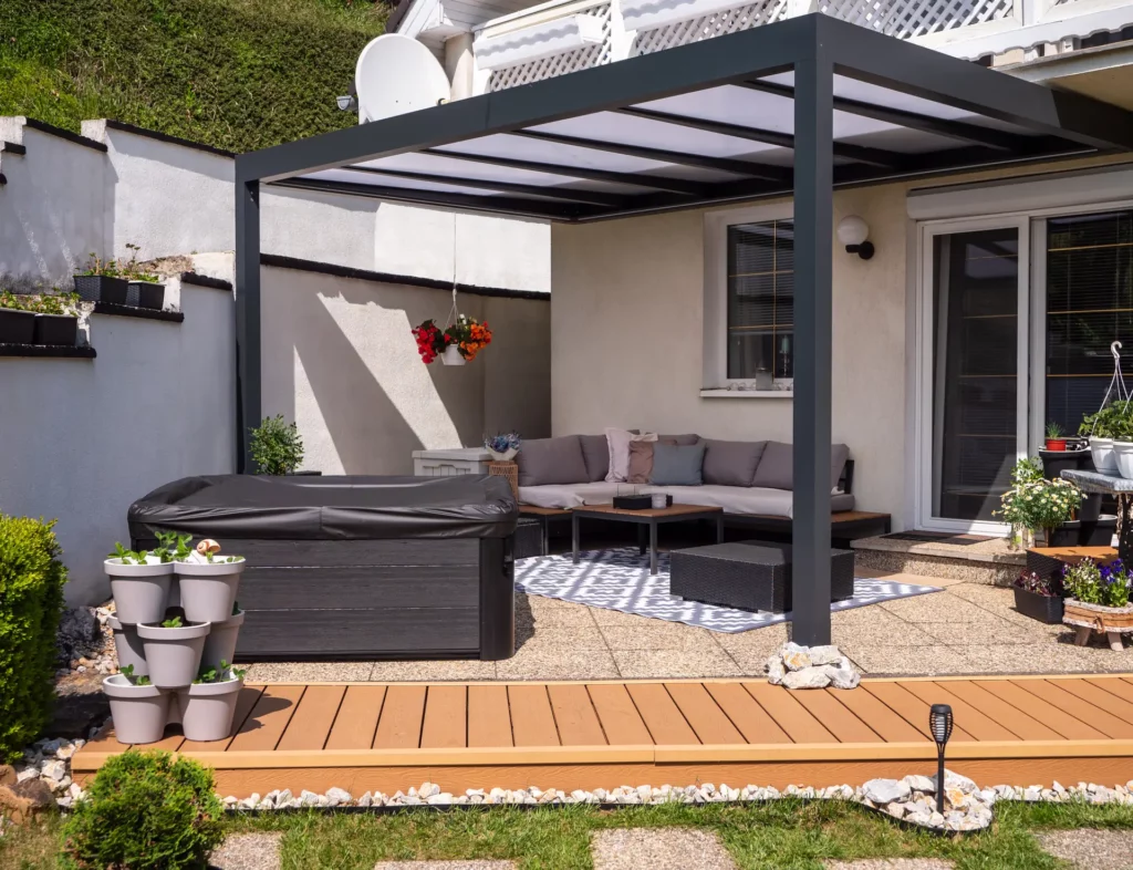 Attached pergola